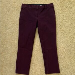 Ann Taylor Burgundy Cropped Petite Pants